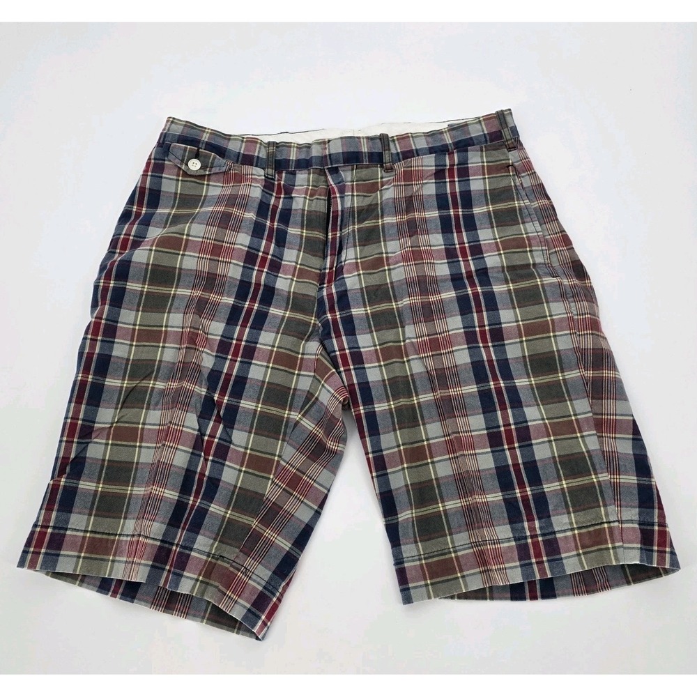 Polo Ralph Lauren Plaid Shorts Men 34 Multicolor Madras Classic Party 10' Inseam